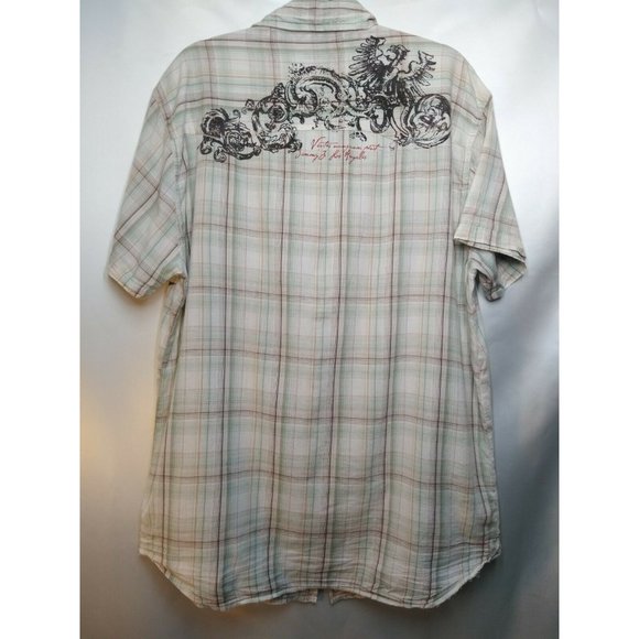 VTG. Jimmy’z Brand Graphic Button Down Pearl Snap Limited Edition Size Lg.Shirt - Picture 1 of 7